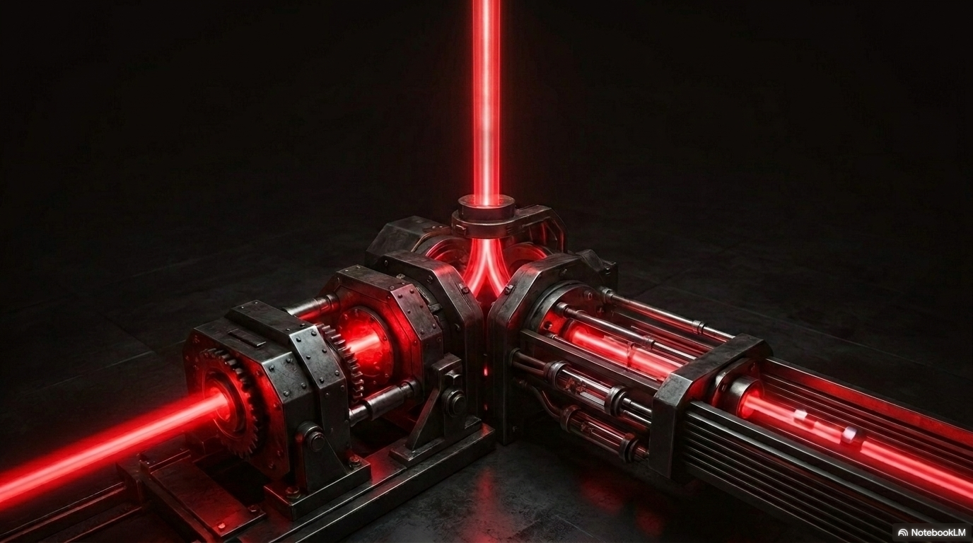 An industrial drum with red electric arc bolts, representing automated triggers that fire when a claim condition is met.