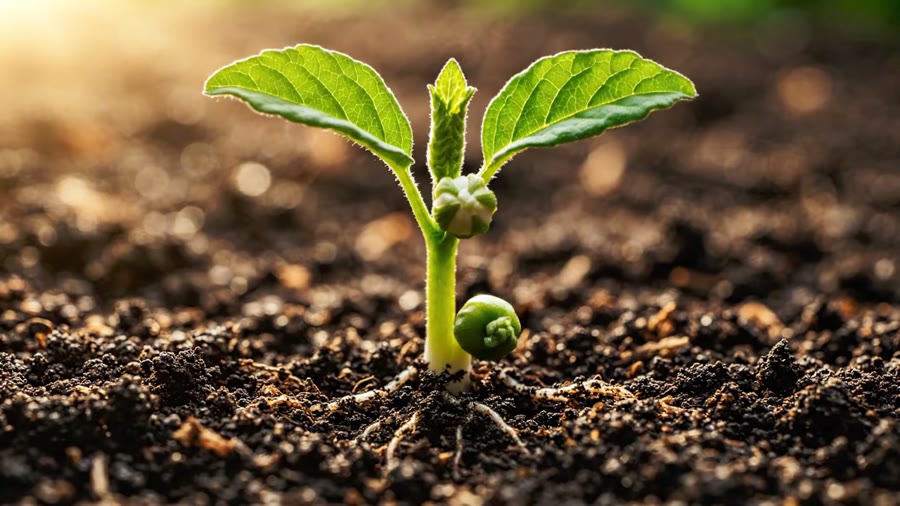 A garden growing from soil to harvest, the metaphor for learning to build software step by step.