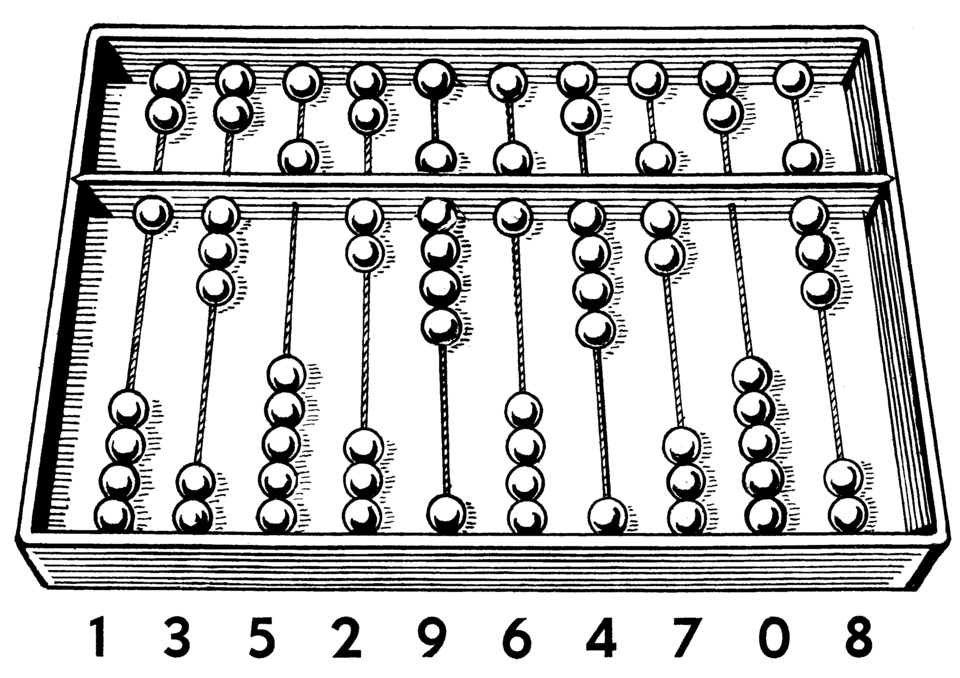 A wooden abacus counting frame